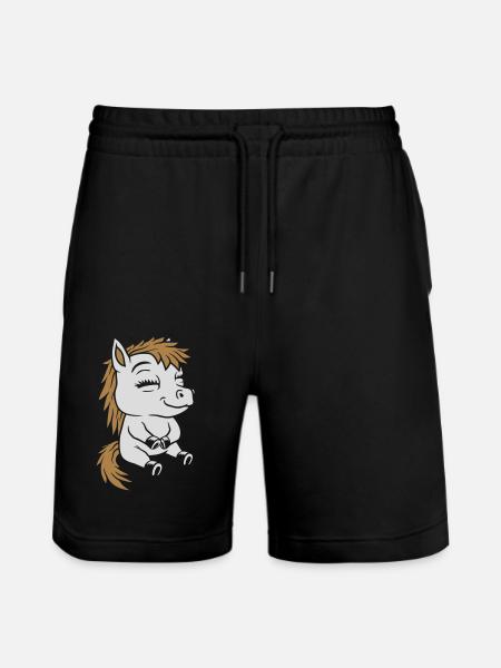 Sedentary little comic pony - Stanley/Stella Trainer Unisex Organic Jogging Shorts - black