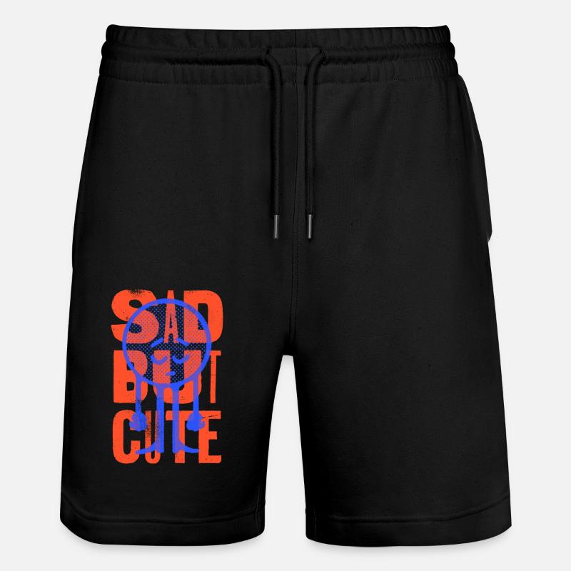 Triste mais mignon, drôle rétro - Short de jogging bio TRAINER Stanley/Stella unisexe - noir