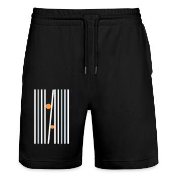 Abstraktes Design - Stanley/Stella Unisex Bio Joggingshorts Trainer  - Schwarz - Vorne - Nik (191cm) & Marisol (170cm)