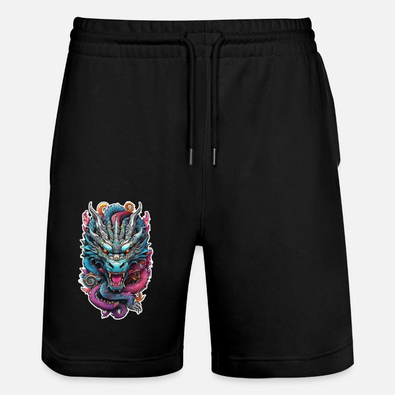 dragon asiatique - japon - chinois - Short de jogging bio TRAINER Stanley/Stella unisexe - noir