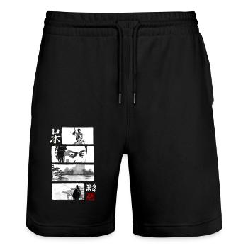 Japan: Das Ende für Schwarz - Stanley/Stella Unisex Bio Joggingshorts Trainer  - Schwarz - Vorne - Nik (191cm) & Marisol (170cm)