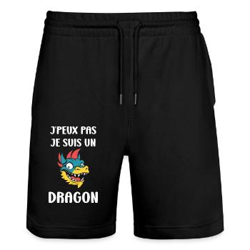 Bébé dragon - Short de jogging bio TRAINER Stanley/Stella unisexe - noir - Devant - Nik (191cm) & Marisol (170cm)