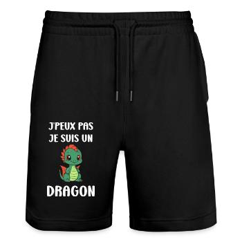 Bébé dragon - Short de jogging bio TRAINER Stanley/Stella unisexe - noir - Devant - Nik (191cm) & Marisol (170cm)