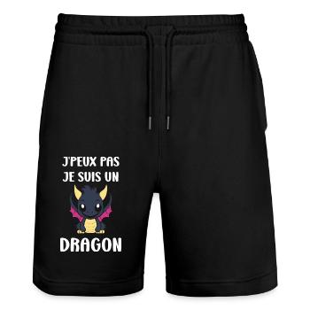 Bébé dragon - Short de jogging bio TRAINER Stanley/Stella unisexe - noir - Devant - Nik (191cm) & Marisol (170cm)