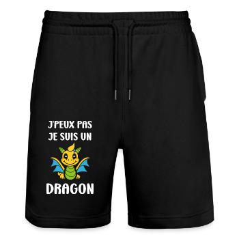 Bébé dragon - Short de jogging bio TRAINER Stanley/Stella unisexe - noir - Devant - Nik (191cm) & Marisol (170cm)