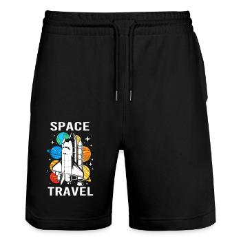 Univers du système solaire - Short de jogging bio TRAINER Stanley/Stella unisexe - noir - Devant - Nik (191cm) & Marisol (170cm)