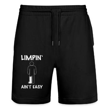 Broken leg - Stanley/Stella Trainer Unisex Organic Jogging Shorts - black - Front - Nik (191cm) & Marisol (170cm)