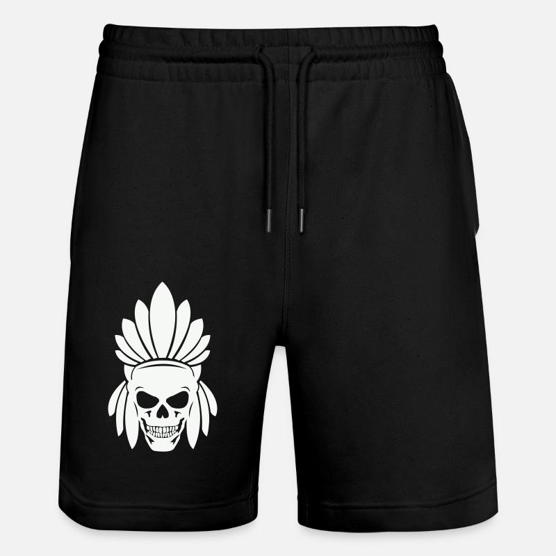 Crâne indien - Short de jogging bio TRAINER Stanley/Stella unisexe - noir