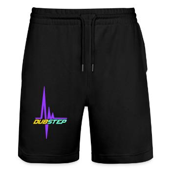 Dub Step Techno Music Pulse Heartbeat Frequency - Stanley/Stella Trainer Unisex Organic Jogging Shorts - black - Front - Nik (191cm) & Marisol (170cm)