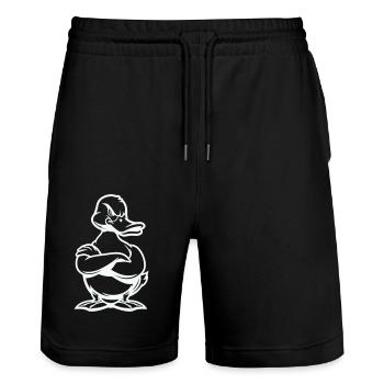 Bande dessinée Duck Duck - Short de jogging bio TRAINER Stanley/Stella unisexe - noir - Devant - Nik (191cm) & Marisol (170cm)