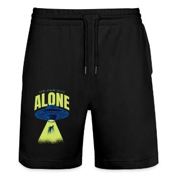 Alien - Ufo - We Are Not Alone - Stanley/Stella Trainer Unisex Organic Jogging Shorts - black - Front - Nik (191cm) & Marisol (170cm)