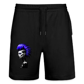 Punk Girl - Stanley/Stella Unisex Bio Joggingshorts Trainer  - Schwarz - Vorne - Nik (191cm) & Marisol (170cm)