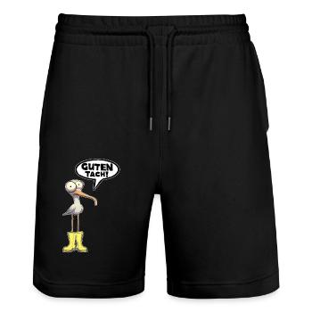 Bon tach mouette drôle dicton drôle drôle - Short de jogging bio TRAINER Stanley/Stella unisexe - noir - Devant - Nik (191cm) & Marisol (170cm)