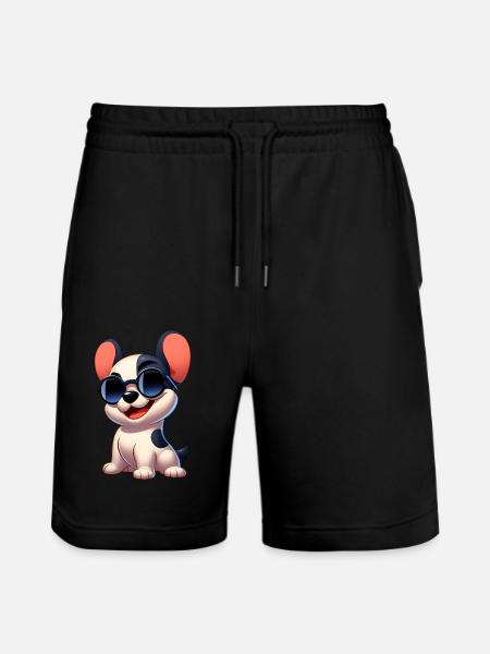 French Bulldog 6 - Stanley/Stella Trainer Unisex Organic Jogging Shorts - black