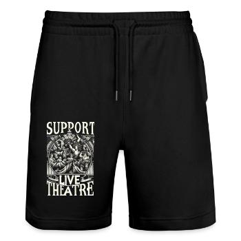 Support Live Theatre 6 - Stanley/Stella Unisex Bio Joggingshorts Trainer  - Schwarz - Vorne - Nik (191cm) & Marisol (170cm)