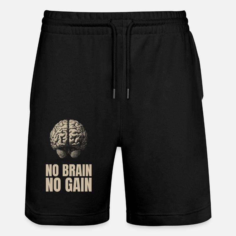 No Brain No Gain - Short de jogging bio TRAINER Stanley/Stella unisexe - noir