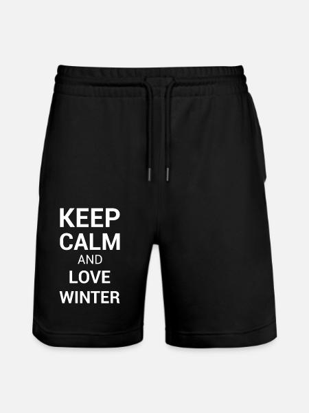 Keep Calm and Love Winter - Stanley/Stella Trainer Unisex Organic Jogging Shorts - black