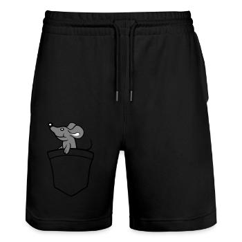 Maus Hemdtasche Tasche unterwegs auf Reisen Süß - Stanley/Stella Unisex Bio Joggingshorts Trainer  - Schwarz - Vorne - Nik (191cm) & Marisol (170cm)