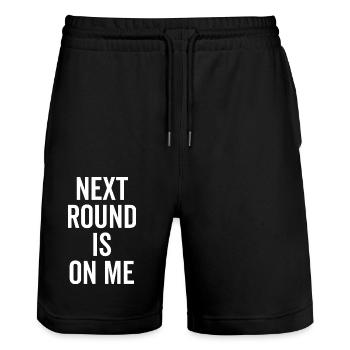Next Round is on Me - Stanley/Stella Trainer Unisex Organic Jogging Shorts - black - Front - Nik (191cm) & Marisol (170cm)
