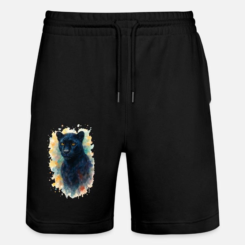 Panthère Aquarelle - Short de jogging bio TRAINER Stanley/Stella unisexe - noir
