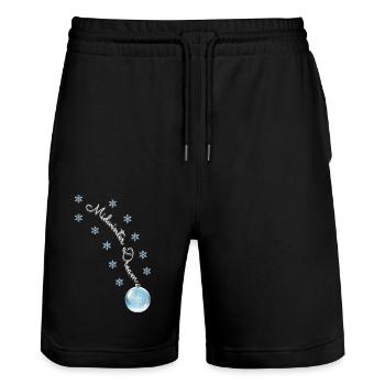 Winter Dreams - Magische Weihnachtskugel - Stanley/Stella Unisex Bio Joggingshorts Trainer  - Schwarz - Vorne - Nik (191cm) & Marisol (170cm)