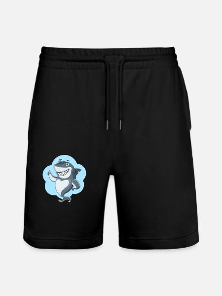funny shark - Stanley/Stella Trainer Unisex Organic Jogging Shorts - black