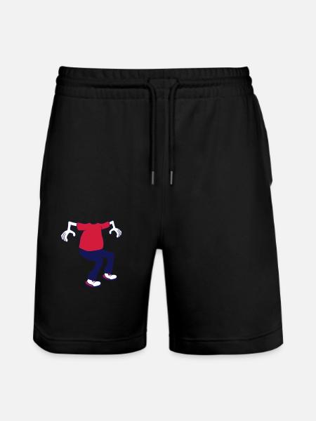 cartoon figure without a head - Stanley/Stella Trainer Unisex Organic Jogging Shorts - black