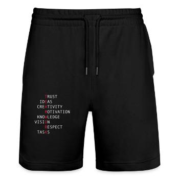 Teamwork - Stanley/Stella Unisex Bio Joggingshorts Trainer  - Schwarz - Vorne - Nik (191cm) & Marisol (170cm)