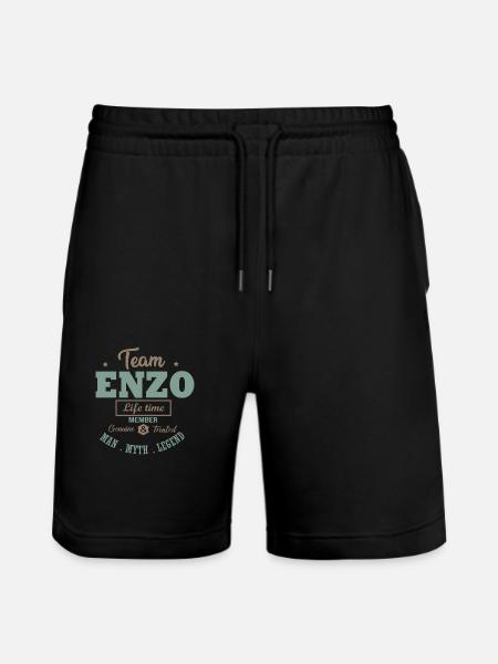 Voornaam ENZO TEAM gepersonaliseerd geschenk Enzo - Stanley/Stella uniseks bio-joggingshorts Mover  - zwart