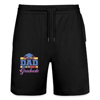 Fier papa d’un diplôme d’études supérieures pour hommes en 2023 - Short de jogging bio TRAINER Stanley/Stella unisexe - noir - Devant - Nik (191cm) & Marisol (170cm)