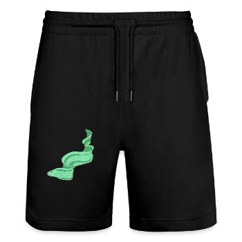 Meerestiere - Stanley/Stella Unisex Bio Joggingshorts Trainer  - Schwarz - Vorne - Nik (191cm) & Marisol (170cm)