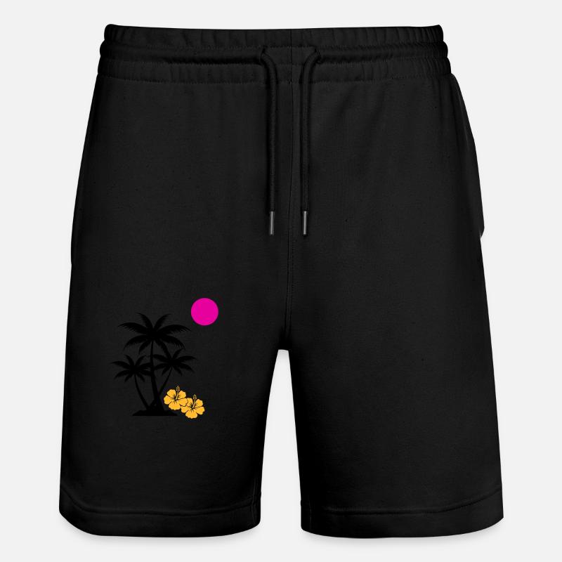 palme sunset - Stanley/Stella Unisex Bio Joggingshorts Trainer  - Schwarz