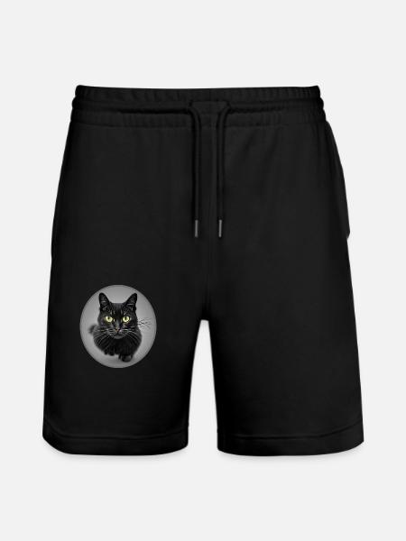 Stunning Black Cat Running - Stanley/Stella Trainer Unisex Organic Jogging Shorts - black