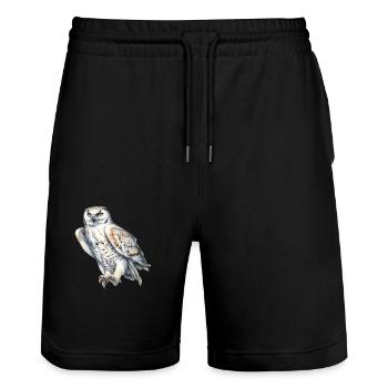 SnowyOwl 05 - Stanley/Stella Unisex Bio Joggingshorts Trainer  - Schwarz - Vorne - Nik (191cm) & Marisol (170cm)