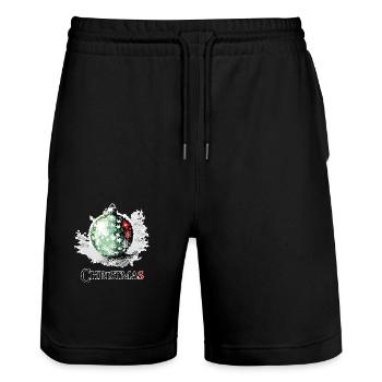 Christmas Kugel - Stanley/Stella Unisex Bio Joggingshorts Trainer  - Schwarz - Vorne - Nik (191cm) & Marisol (170cm)