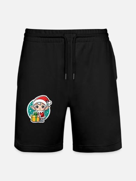 elf christmas elf gift - Stanley/Stella Trainer Unisex Organic Jogging Shorts - black