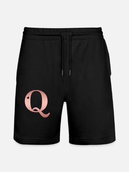 Buchstabe Q roségold - Stanley/Stella Unisex Bio Joggingshorts Trainer  - Schwarz