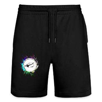 Kitchen Roll Baking Rolling Pin Colorful - Stanley/Stella Trainer Unisex Organic Jogging Shorts - black - Front - Nik (191cm) & Marisol (170cm)