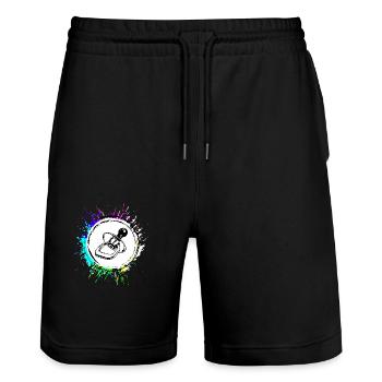 Pacifier Icon Symbol Colorful - Stanley/Stella Trainer Unisex Organic Jogging Shorts - black - Front - Nik (191cm) & Marisol (170cm)