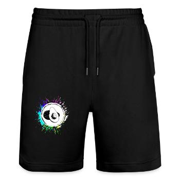 Avocado symbol Bunt - Stanley/Stella Unisex Bio Joggingshorts Trainer  - Schwarz - Vorne - Nik (191cm) & Marisol (170cm)