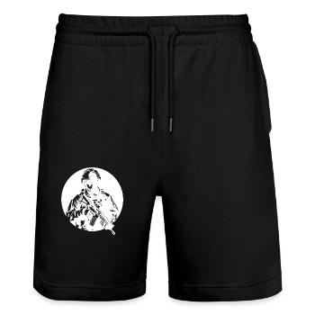 Army War Military Uniform Force Soldier Camouflage - Stanley/Stella Trainer Unisex Organic Jogging Shorts - black - Front - Nik (191cm) & Marisol (170cm)
