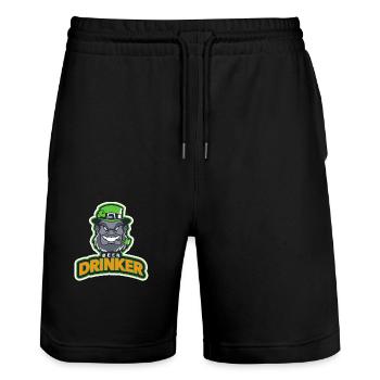 Beer Drinker - Stanley/Stella Trainer Unisex Organic Jogging Shorts - black - Front - Nik (191cm) & Marisol (170cm)