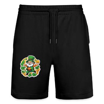 Heiliger Patrick 1 - Stanley/Stella Unisex Bio Joggingshorts Trainer  - Schwarz - Vorne - Nik (191cm) & Marisol (170cm)