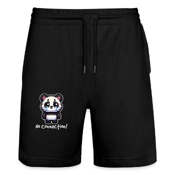 Ours panda mignon hors ligne - Short de jogging bio TRAINER Stanley/Stella unisexe - noir - Devant - Nik (191cm) & Marisol (170cm)