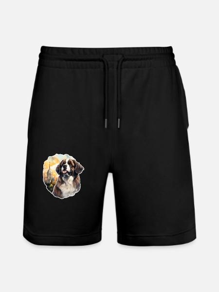 Saint-Bernard devant l’église - Short de jogging bio TRAINER Stanley/Stella unisexe - noir