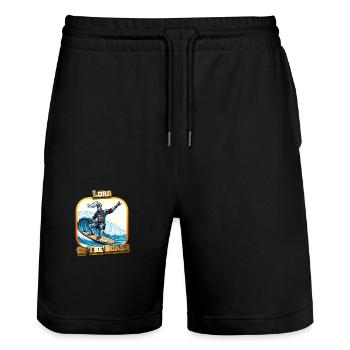 Lord of the Board - Stanley/Stella Unisex Bio Joggingshorts Trainer  - Schwarz - Vorne - Nik (191cm) & Marisol (170cm)