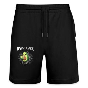 Happycado - Stanley/Stella Unisex Bio Joggingshorts Trainer  - Schwarz - Vorne - Nik (191cm) & Marisol (170cm)