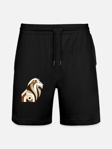 Abstract Lion - Stanley/Stella Trainer Unisex Organic Jogging Shorts - black