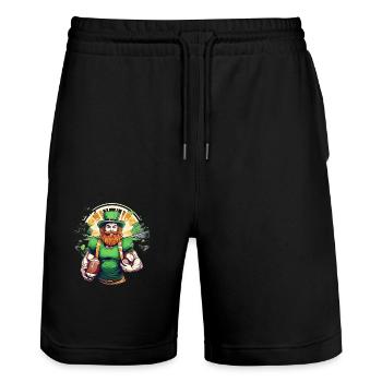 St. Patrick’s Day Shamrock Football américain - Short de jogging bio TRAINER Stanley/Stella unisexe - noir - Devant - Nik (191cm) & Marisol (170cm)