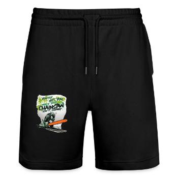 Du bist nicht du wenn Kette stumpf ist - Stanley/Stella Unisex Bio Joggingshorts Trainer  - Schwarz - Vorne - Nik (191cm) & Marisol (170cm)